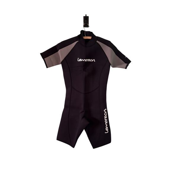 Lemorecn Small Black 3mm Short Wetsuit Diving Suit Surfing Neoprine - Picture 1 of 6